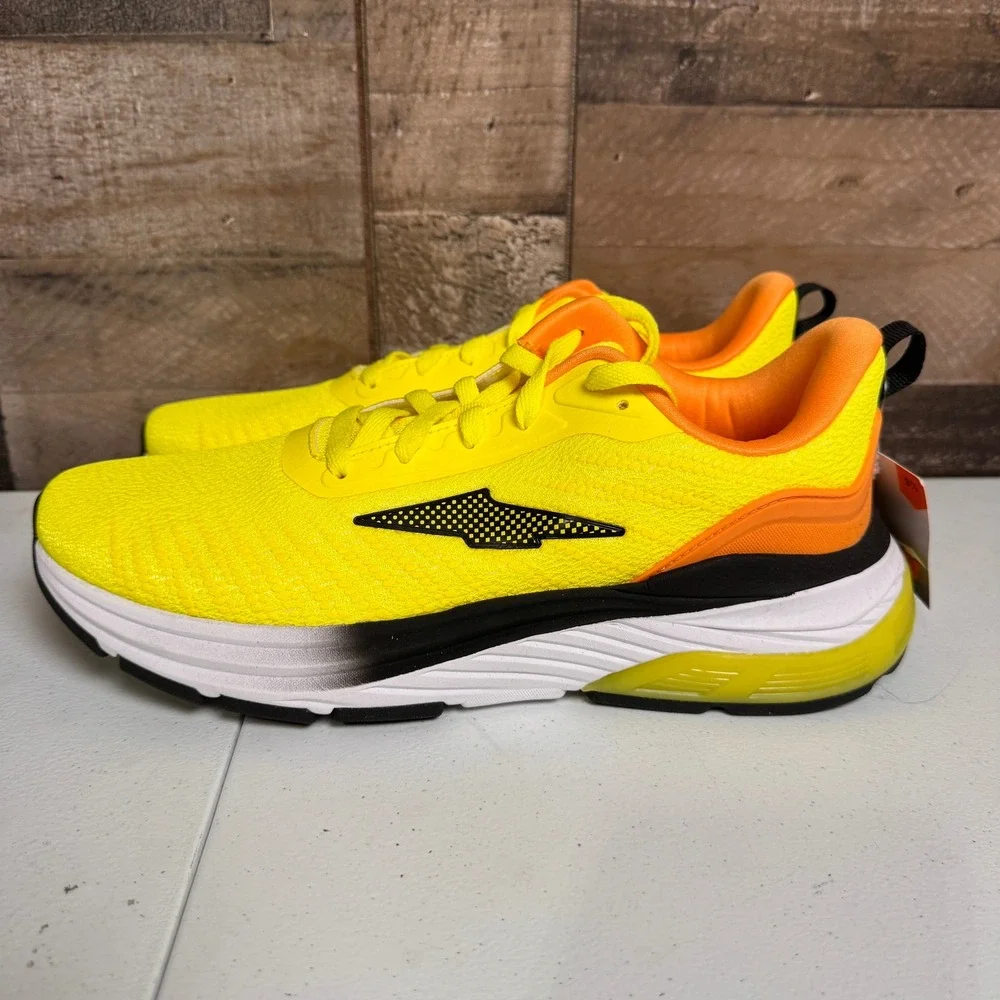 Avia Running Shoes Mens 9.5 Neon Yellow Orange Lightweight Mesh Sporty NEW